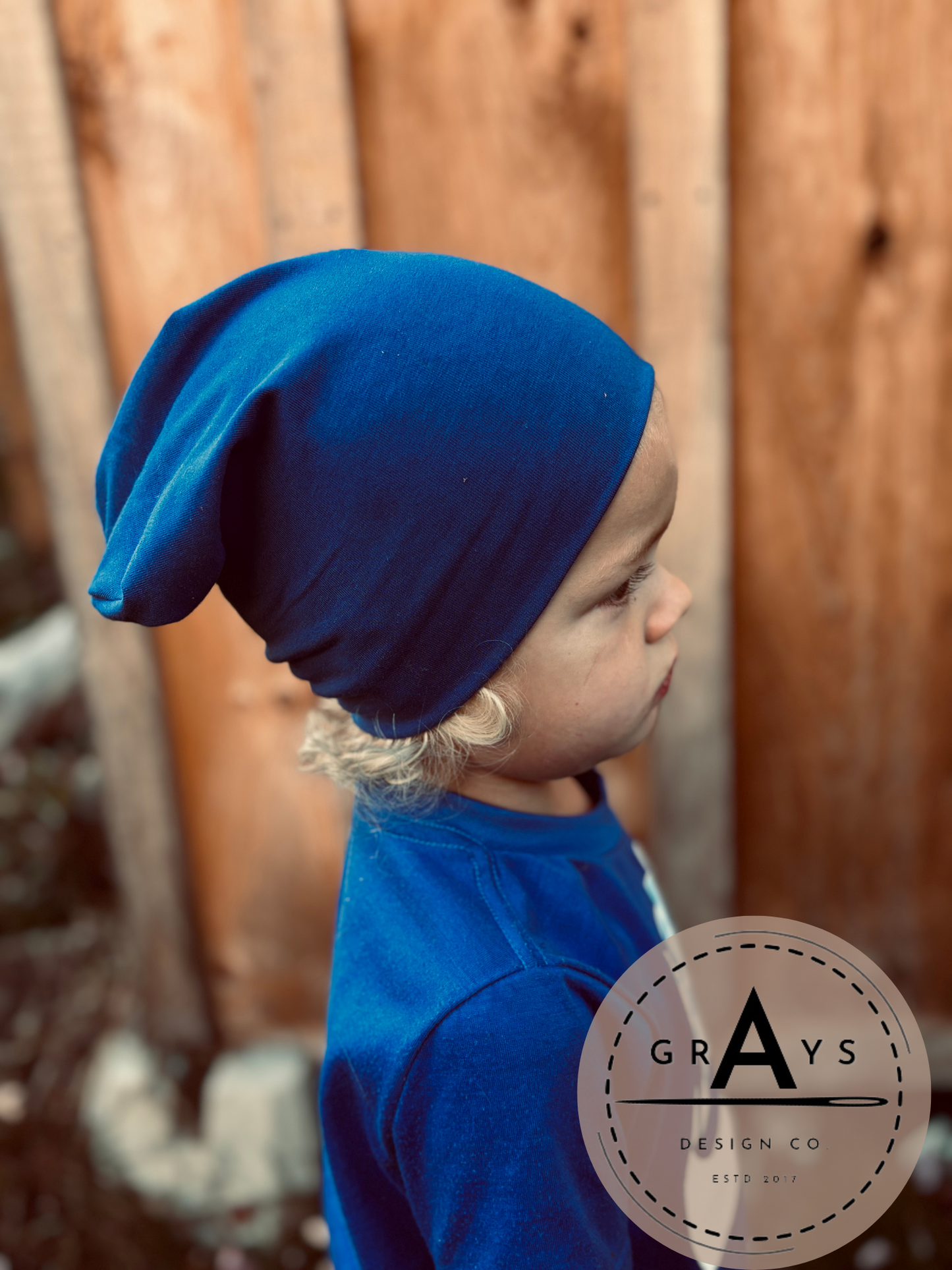 ROYAL BLUE REVERSIBLE SLOUCH BEANIE (Baby, Toddler, Child)